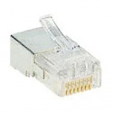 Fiche RJ45 catégorie5e 9 contacts largeur 11,7mm pour câble rond