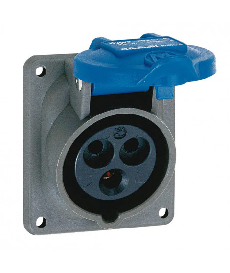 Prise fixe Hypra IP44 16A - 200V~ à 250V~ - 2P+T - plastique