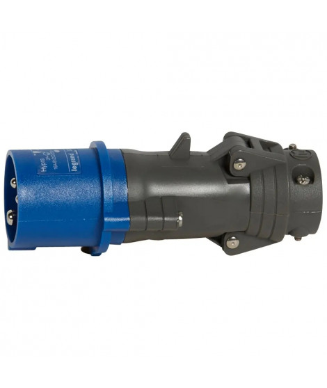 Fiche mobile droite Hypra IP44 16A - 200V~ à 250V~ - 2P+T - plastique