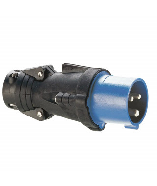 Fiche mobile droite Hypra IP44 16A - 200V~ à 250V~ - 2P+T - caoutchouc