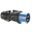 Fiche mobile droite Hypra IP44 16A - 200V~ à 250V~ - 2P+T - caoutchouc