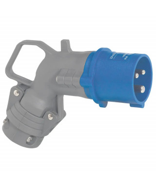 Fiche mobile coudée Hypra IP44 16A - 200V~ à 250V~ - 2P+T - plastique