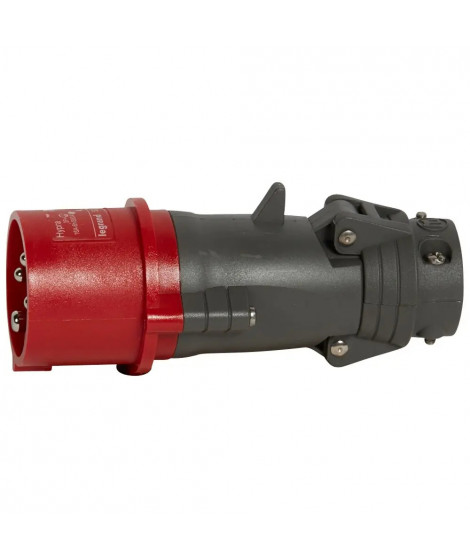 Fiche mobile droite Hypra IP44 16A - 380V~ à 415V~ - 3P+T - plastique