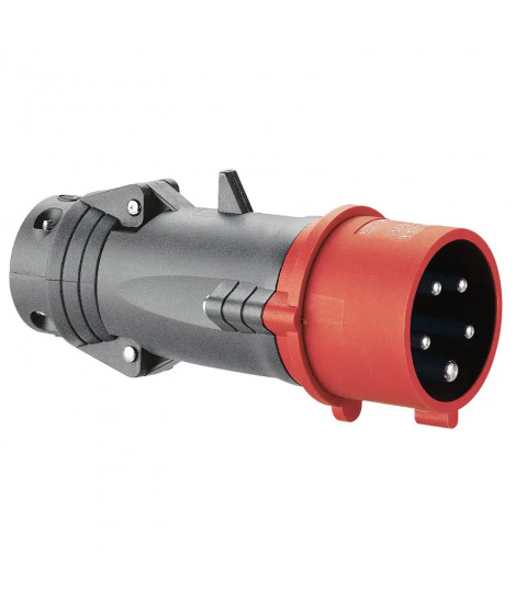 Fiche mobile droite Hypra IP44 16A - 380V~ à 415V~ - 3P+N+T- plastique