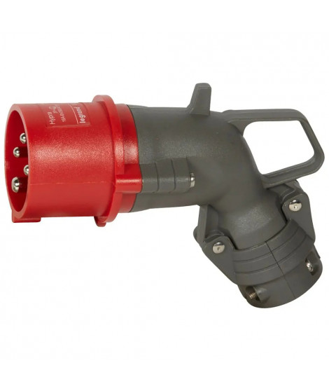 Fiche mobile coudée Hypra IP44 16A - 380V~ à 415V~ - 3P+T - plastique