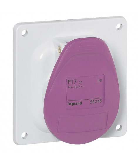 Prise à entraxes unifiés fixe P17 IP44 16A - 20V~ à 25V~ - 2P