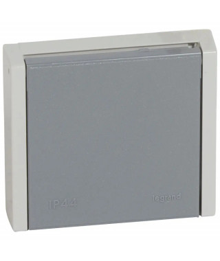 Prise de courant 3P+T 20A pour boite Ø67mm Plexo complet IP44 encastré - gris