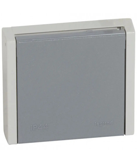 Prise de courant 3P+T 20A pour boite Ø67mm Plexo complet IP44 encastré - gris