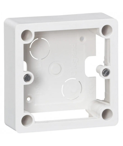 Cadre saillie 1 poste pour socle et sortie de câbles 100x100x36mm