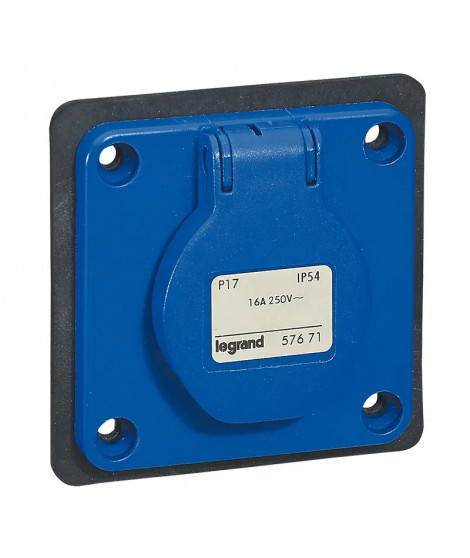 Prise P17 à brochage domestique IP54 16A - 250V~ - 2P+T