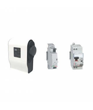 Pack borne VE mono Green'up Premium avec protections 7,4kW Mode 3 plastique