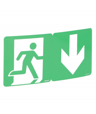 Etiquette signalisation évacuation repositionnable et recyclable avec flèche