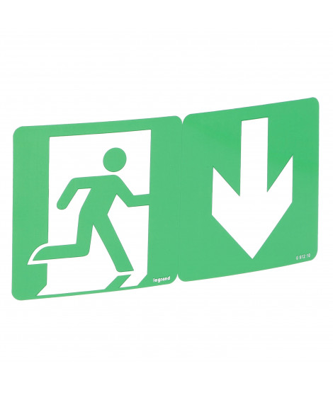Etiquette signalisation évacuation repositionnable et recyclable avec flèche