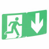 Etiquette signalisation évacuation repositionnable et recyclable avec flèche