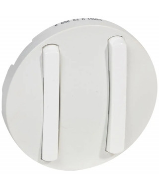 Enjoliveur étroit Céliane double interrupteur , va-et-vient ou poussoir - blanc