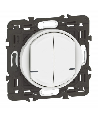 Interrupteur double avec Neutre connecté Céliane with Netatmo sans plaque blanc