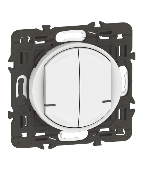 Interrupteur double avec Neutre connecté Céliane with Netatmo sans plaque blanc