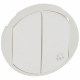 Enjoliveur antimicrobien Céliane double interrupteur/va-et-vient/poussoir -Blanc