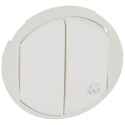 Enjoliveur antimicrobien Céliane double interrupteur/va-et-vient/poussoir -Blanc