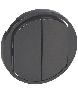 Enjoliveur large Céliane double interrupteur, va-et-vient ou poussoir - graphite