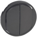 Enjoliveur large Céliane double interrupteur, va-et-vient ou poussoir - graphite