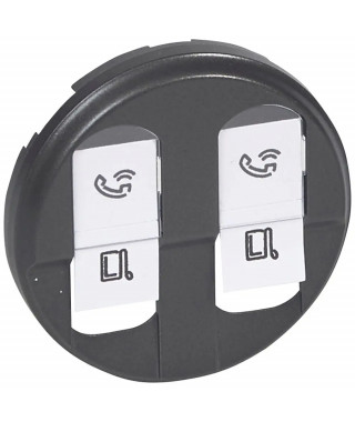 Enjoliveur Céliane pour prise double RJ45 - finition graphite
