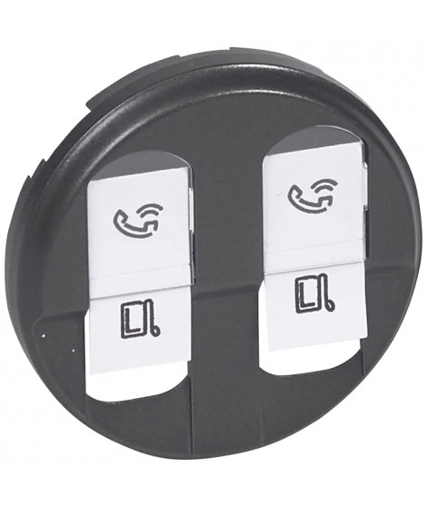 Enjoliveur Céliane pour prise double RJ45 - finition graphite