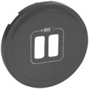 Enjoliveur Céliane pour prise double USB Type-A et Type-C - graphite