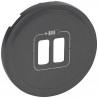 Enjoliveur Céliane pour prise double USB Type-A et Type-C - graphite