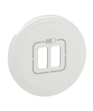 Enjoliveur Céliane pour prise double USB Type-A et Type-C - Blanc