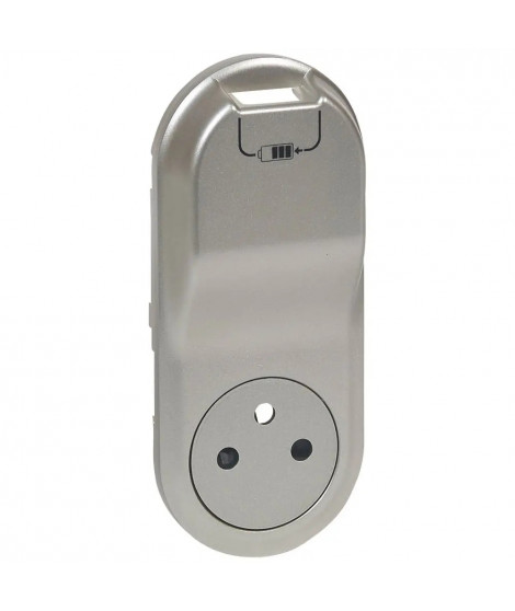 Enjoliveur Céliane pour prise 2P+T Surface/chargeur USB semi encastré -titane