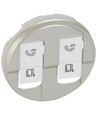 Enjoliveur Céliane pour prise double RJ45 - finition titane