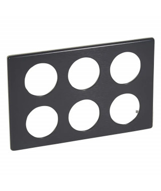 Plaque Céliane Métal 2x3 postes - finition Carbone