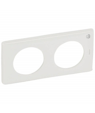 Plaque Céliane 2 postes blanc antimicrobien