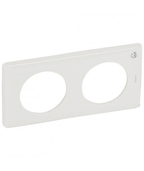 Plaque Céliane 2 postes blanc antimicrobien
