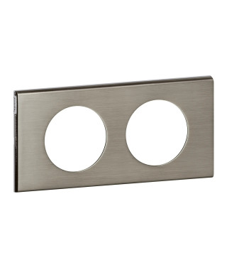 Plaque Céliane Matières 2 postes - finition Inox Brossé