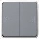 Double interrupteur ou va-et-vient étanche Plexo composable IP55 10AX 250V gris