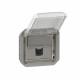 Prise RJ45 catégorie 6A STP Plexo composable gris