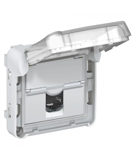 Prise RJ45 étanche catégorie 6 FTP Plexo composable IP55 gris