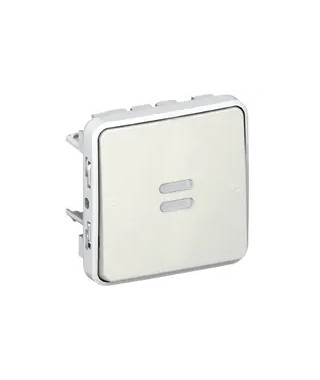 Interrupteur ou va-et-vient témoin étanche phase distribuée Plexo IP55 - blanc