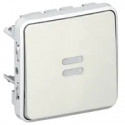 Interrupteur ou va-et-vient témoin étanche phase distribuée Plexo IP55 - blanc