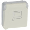 Prise de courant étanche 2P+T détrompage Plexo composable IP55 16A 250V - blanc