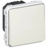 Poussoir étanche NO Plexo composable IP55 10A - blanc