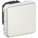 Poussoir inverseur étanche NO+NF Plexo composable IP55 10A - blanc