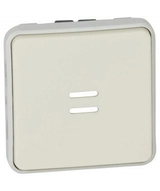 Poussoir étanche NO lumineux Plexo composable IP55 10A - blanc
