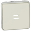 Poussoir étanche NO lumineux Plexo composable IP55 10A - blanc
