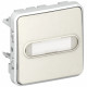 Poussoir étanche NO lumineux porte-étiquette Plexo composable IP55 10A - blanc