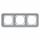 Support plaque étanche 3 postes horizontaux Plexo composable IP55 - gris