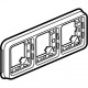 Support plaque étanche 3 postes horizontaux Plexo composable IP55 - gris