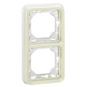 Support plaque étanche 2 postes verticaux Plexo composable IP55 - blanc